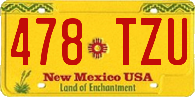 NM license plate 478TZU