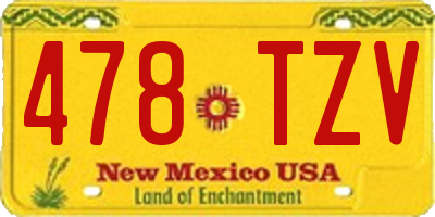 NM license plate 478TZV