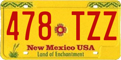 NM license plate 478TZZ