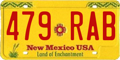 NM license plate 479RAB