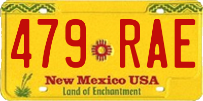 NM license plate 479RAE