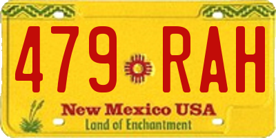 NM license plate 479RAH