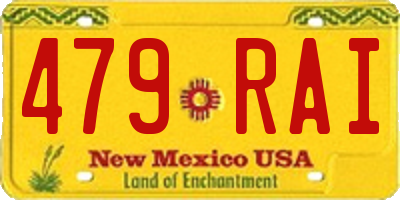 NM license plate 479RAI