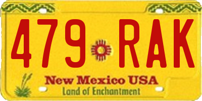 NM license plate 479RAK