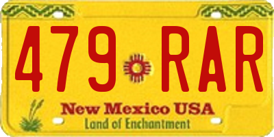 NM license plate 479RAR