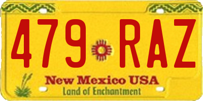 NM license plate 479RAZ