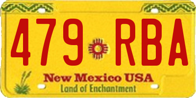 NM license plate 479RBA