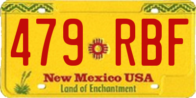 NM license plate 479RBF
