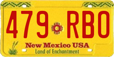 NM license plate 479RBO