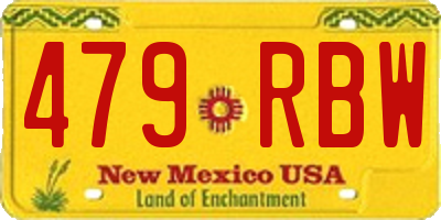 NM license plate 479RBW