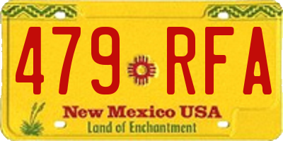NM license plate 479RFA