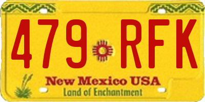 NM license plate 479RFK