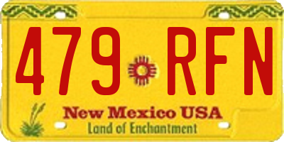 NM license plate 479RFN
