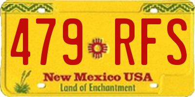 NM license plate 479RFS