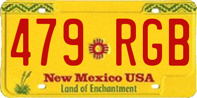 NM license plate 479RGB