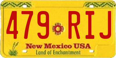 NM license plate 479RIJ