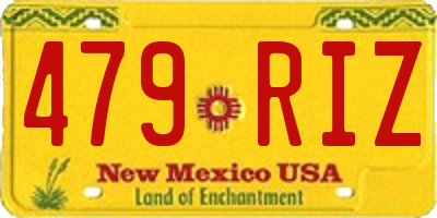 NM license plate 479RIZ