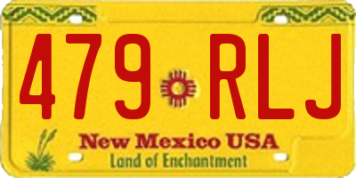 NM license plate 479RLJ