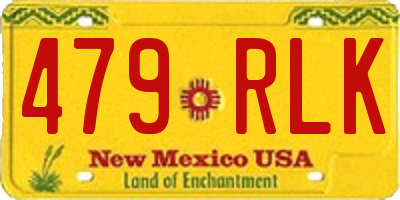 NM license plate 479RLK