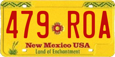 NM license plate 479ROA