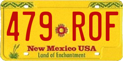 NM license plate 479ROF