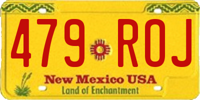 NM license plate 479ROJ