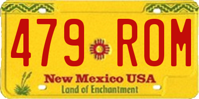 NM license plate 479ROM