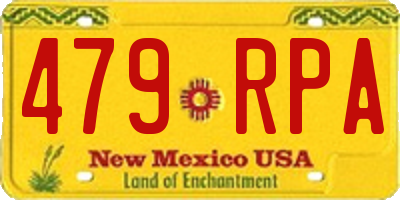 NM license plate 479RPA