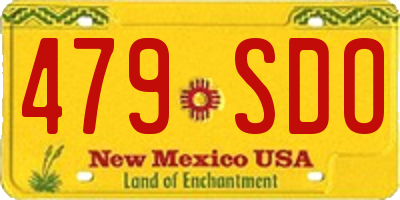 NM license plate 479SDO