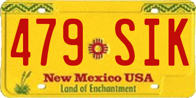 NM license plate 479SIK