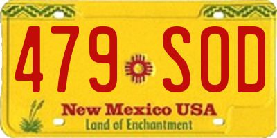 NM license plate 479SOD