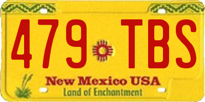 NM license plate 479TBS