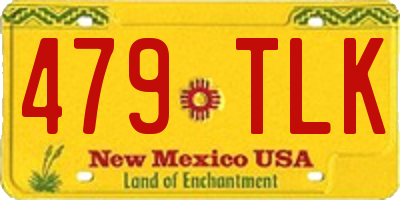 NM license plate 479TLK