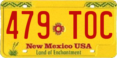 NM license plate 479TOC