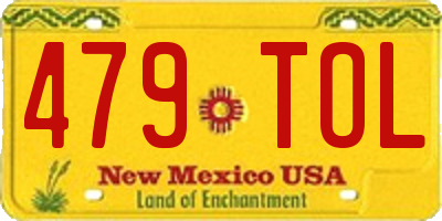 NM license plate 479TOL