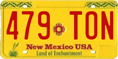 NM license plate 479TON