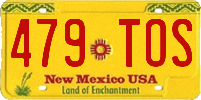 NM license plate 479TOS