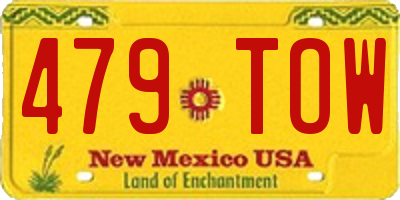 NM license plate 479TOW