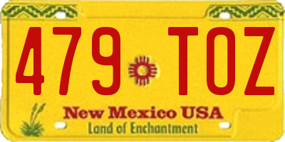 NM license plate 479TOZ