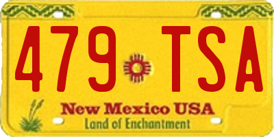 NM license plate 479TSA