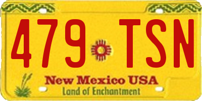 NM license plate 479TSN