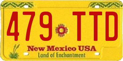 NM license plate 479TTD