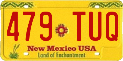 NM license plate 479TUQ