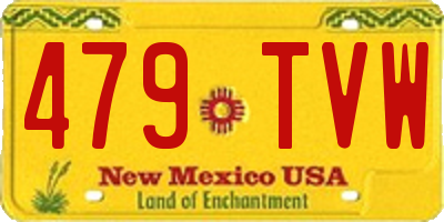 NM license plate 479TVW