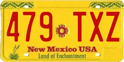 NM license plate 479TXZ
