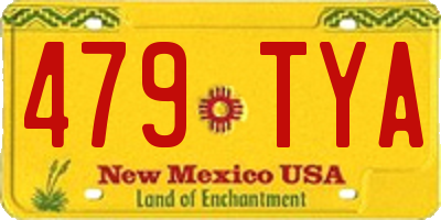 NM license plate 479TYA