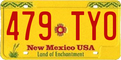 NM license plate 479TYO