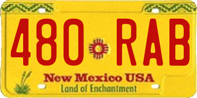NM license plate 480RAB