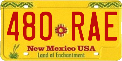NM license plate 480RAE