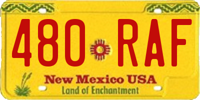 NM license plate 480RAF